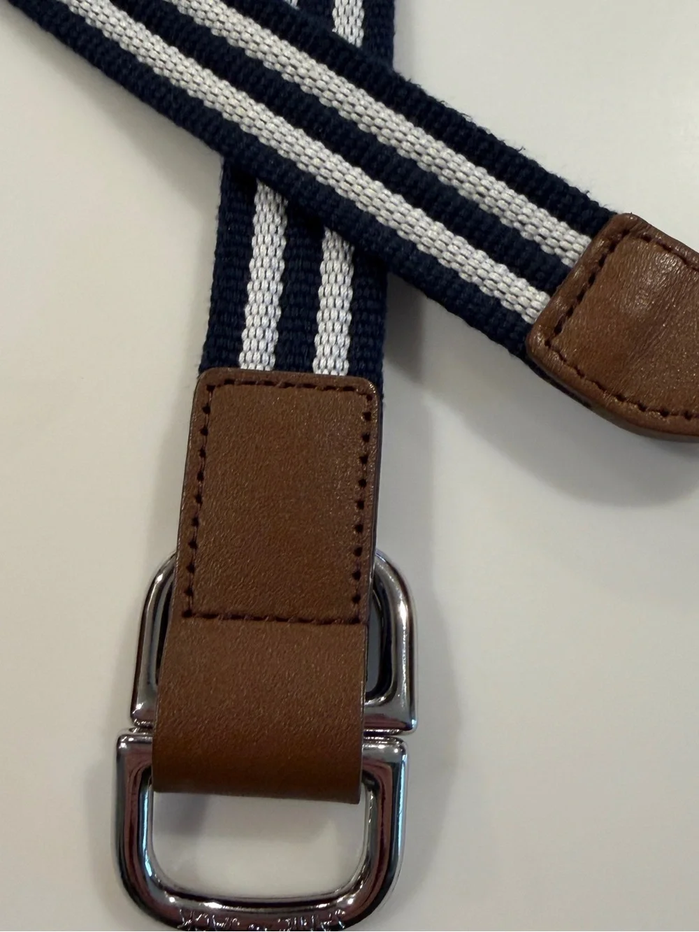 Janie and Jack Navy and White Striped Elastic Belt
